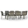 VidaXL Ensemble à manger de jardin 9 pcs coussins gris résine tressée, ensemble de salle à manger 3157962