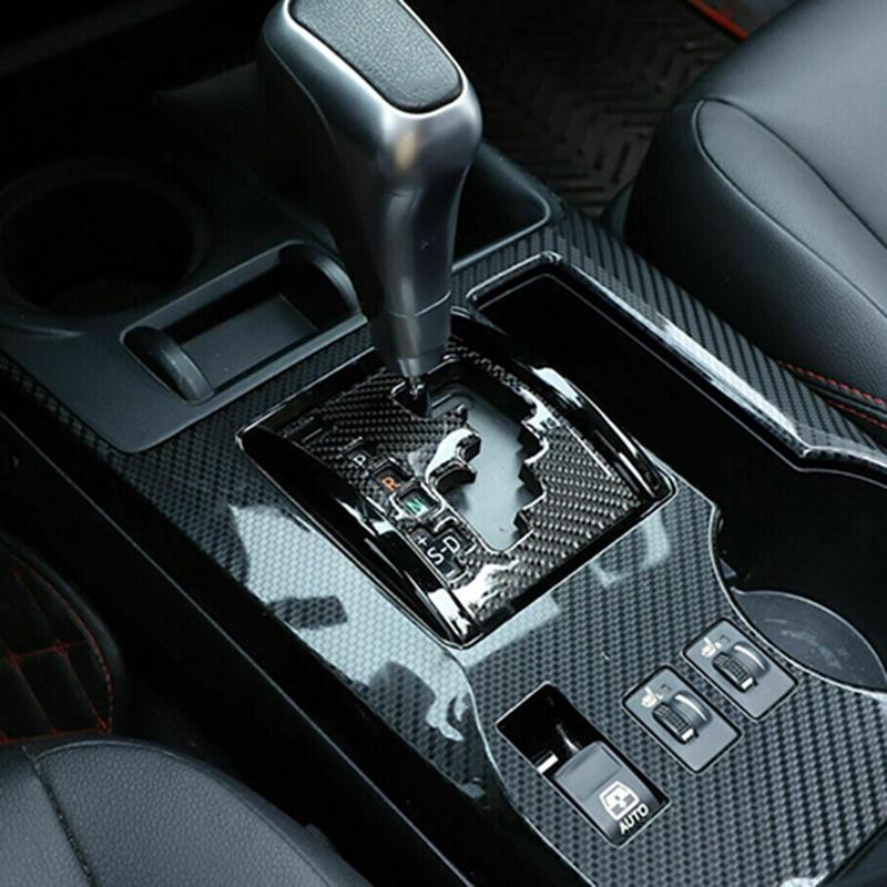 Car Carbon Fiber Gear Shift Panel Cover Trim Stickers Auto Interior Accessories For Toyota 4Runner 2010-2020
