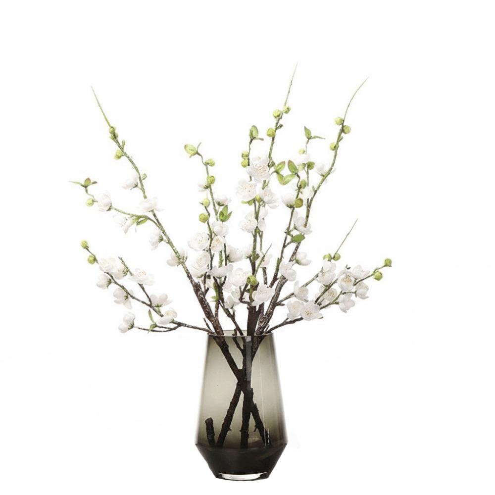 High Quality Artificial Peach Blossom DIY Silk Material Simulated Flower Simulated Design Decorative Flower Silk Flower Branches белый