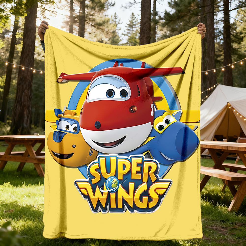 1pc Super Wings Outdoor Blanket Lightweight Flannel, Soft & Warm, All-Season Use for Sofa, Outdoor, Camping, Living Room012