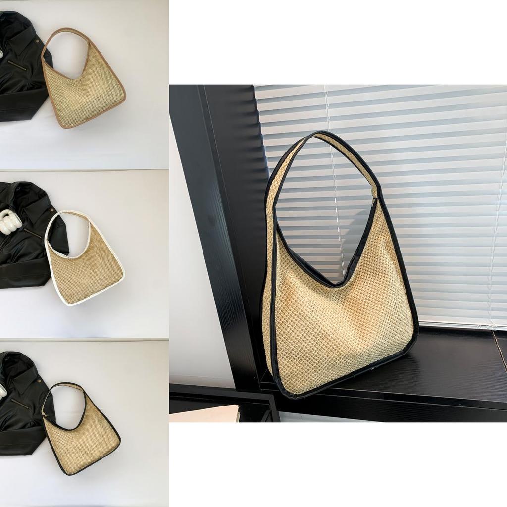 2024 New Spring Weave Bag Large Capacity Tote Bag Women's Casual Chic Shoulder Bag