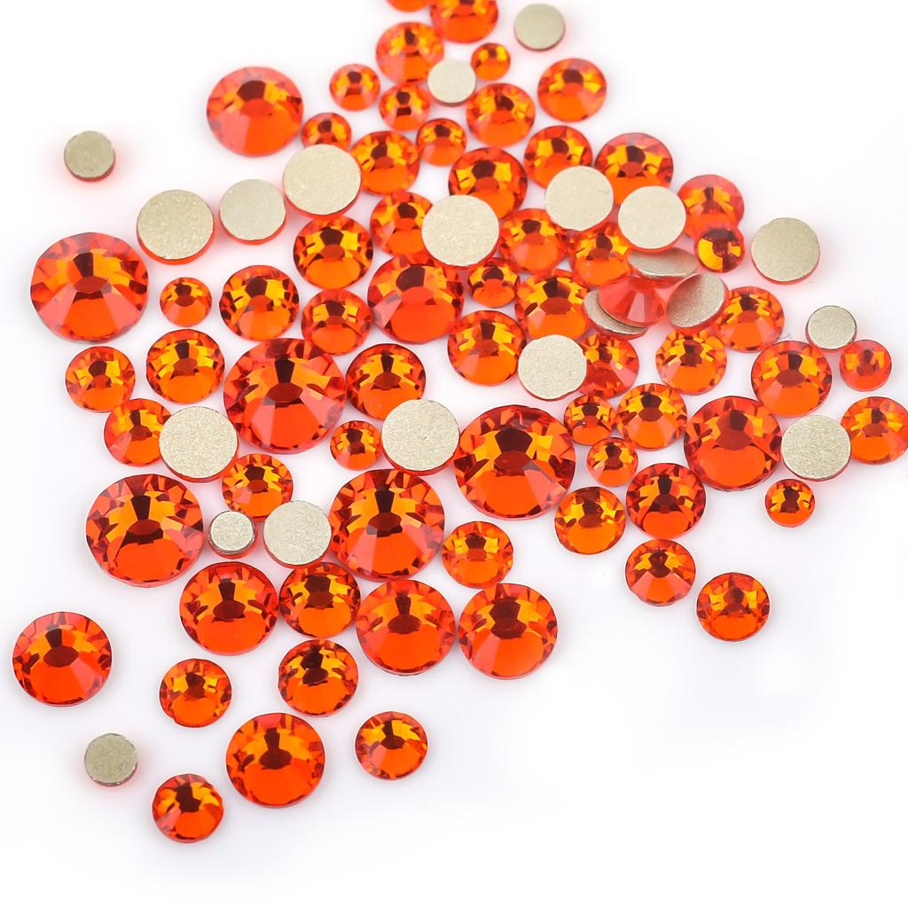 Weichen, Gold Bottom Mixed Glass Flat Bottom Diamond Nail Drill, Decorative Mobile Phone Case Diy Nail Accessories Rhinestone Jewelry