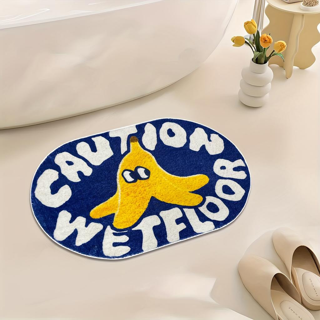 Cartoon Banana Bathroom Mat Non-Slip Absorbent Floor Rug for Bathroom Living Room Entrance