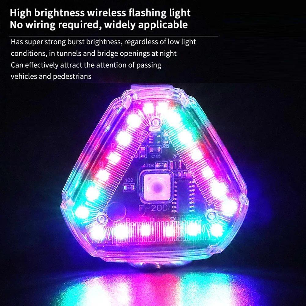 Solar Powered Motorcycle LED Warning Light with Motion Sensor and Magnetic Mount