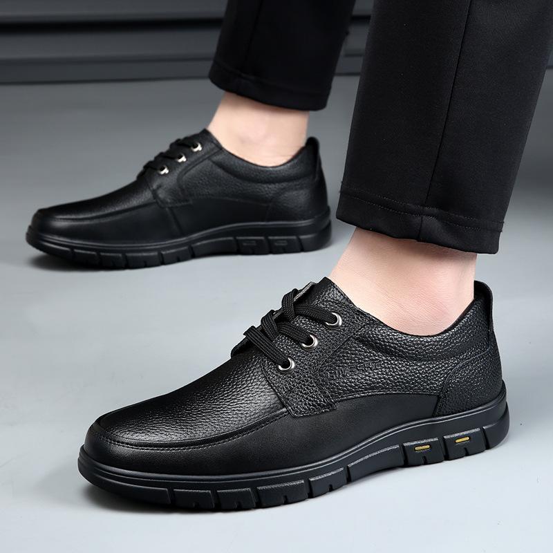 2025 Foreign Trade Men's Leather Shoes Large Size Leather Shoes Fashion Business Leisure Lace-up Men's Leather Shoes