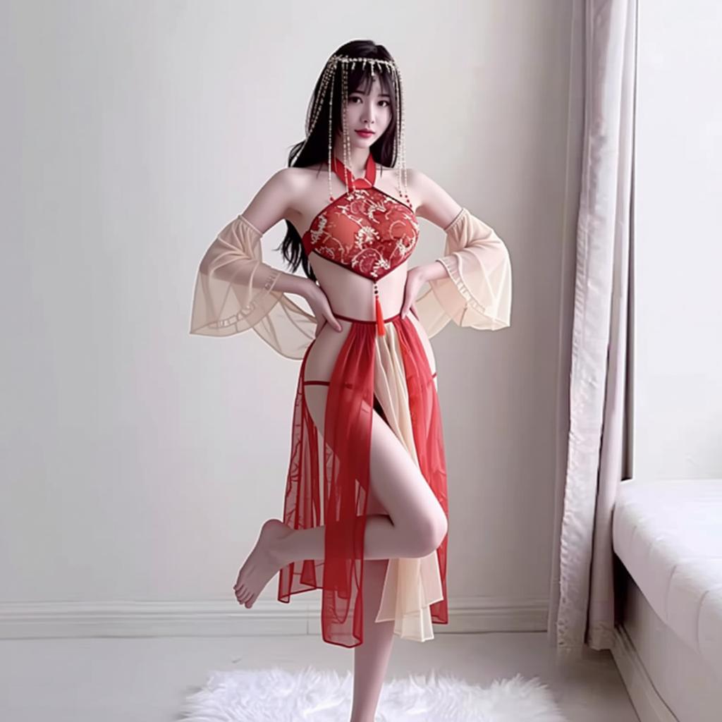 Sexy underwear, sexy Hanfu large size catties, ancient style, pure desire belly pocket, temptation, passion, new court style classical suit