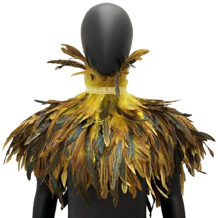 Mantello con Piume a Tema per Feste di Donne, Abito per Festival Musicali, Sciarpa da Travestimento, Mantello Cosplay