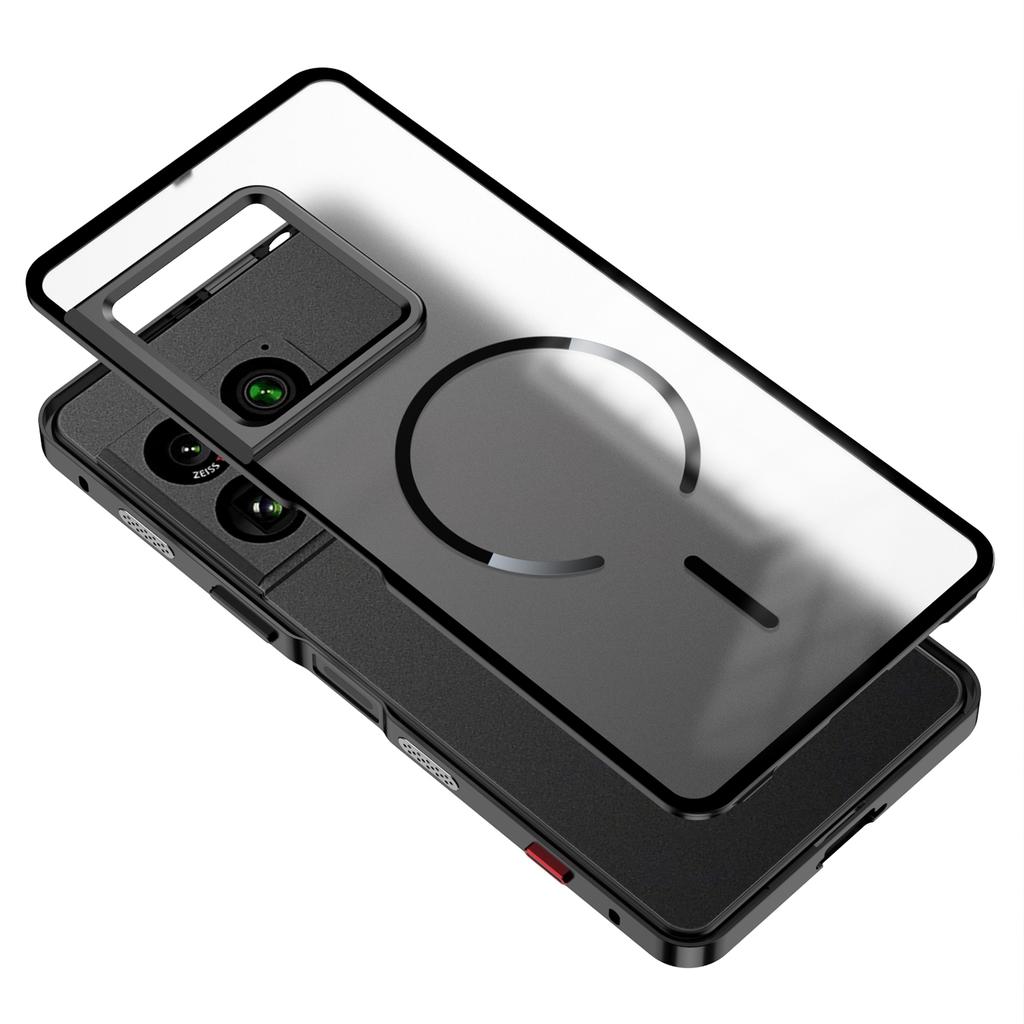 Case For Sony Xperia 1 VIII Aluminium Alloy Metal Frame Bumper Frosted Acrylic Magsafe Wireless Charging Cover