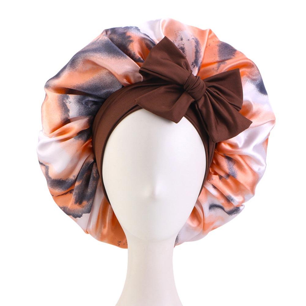 Elastic Tie Band Silk Bonnet Extra Large Hair Bonnet Luxury Sleeping Bonnet  Hair Protection