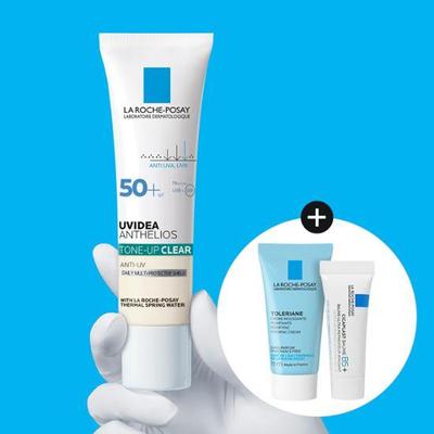 Uvidea Anthelios Tone-Up Clear 30ml Special (+Tolerian Foam 15ml + Cica Balm 3ml)