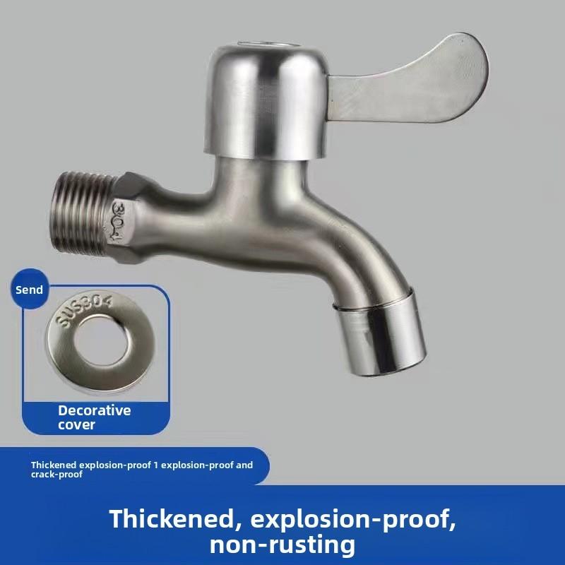 

Alloy Dual Outlet Faucet With Valve For Household Bathroom Kitchen And Laundry Tasks Style H