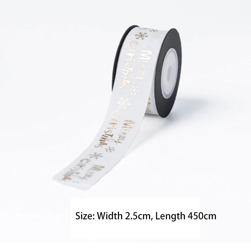 5yards 25mm Christmas Ribbon Printing Ployester Ribbon For Handmade Bow Christmas Decorations DIY Gift Wrapping