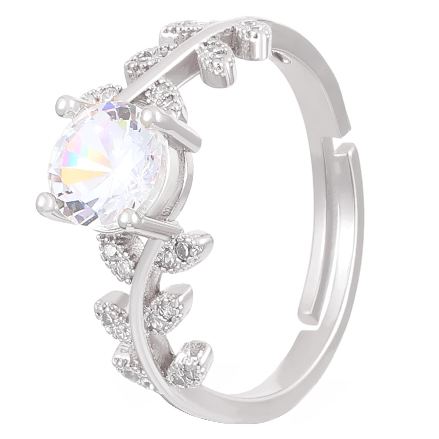 

Ring Female Moissanite Laurel Muse Temperament High Sense Niche Simulation Diamond Temperament Ring Gift for Girlfriend