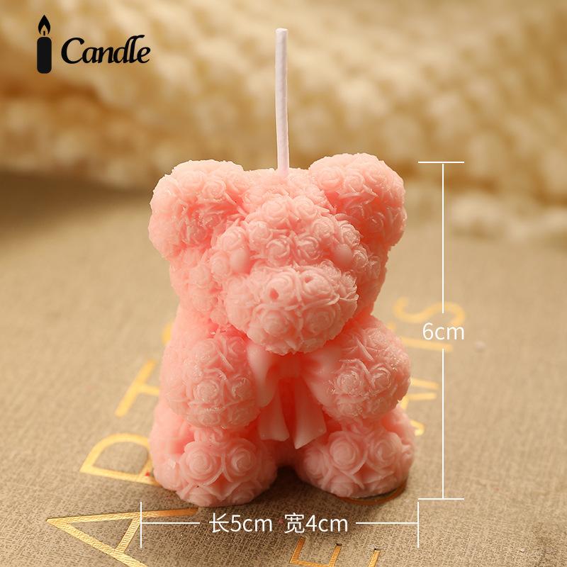 Souvenir Creative Rose Bear Home Ornament Fragrance Premium Atmosphere Send Muse Birthday Gift Scented Candles