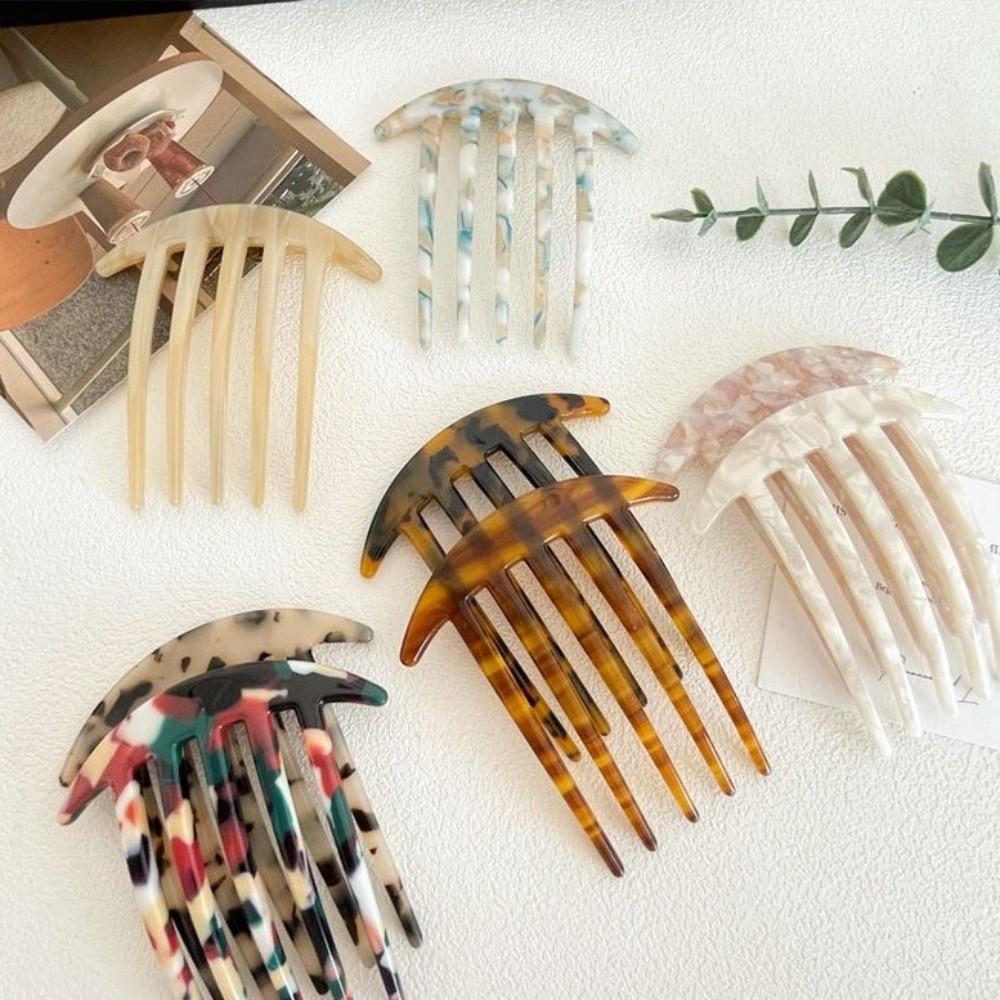 5 Teeth Acetate Hair Comb Anti-Static Styling Hair Brush Wide Teeth Hair Comb Hairdressing