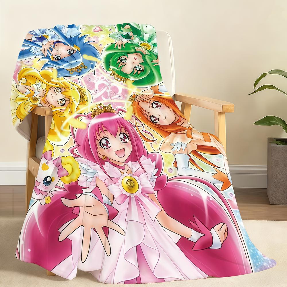S Smile E P PrecureS Cute Anime Blanket Soft Throw Blanket for Home Bedroom Bed Sofa Picnic Travel Office RestCover Blanket Gift