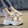 2025 New Summer Women Wedges Sandals Beach Casual Woman Platform Open Toe Shoes Ladies All-match Rhinestone Sandals