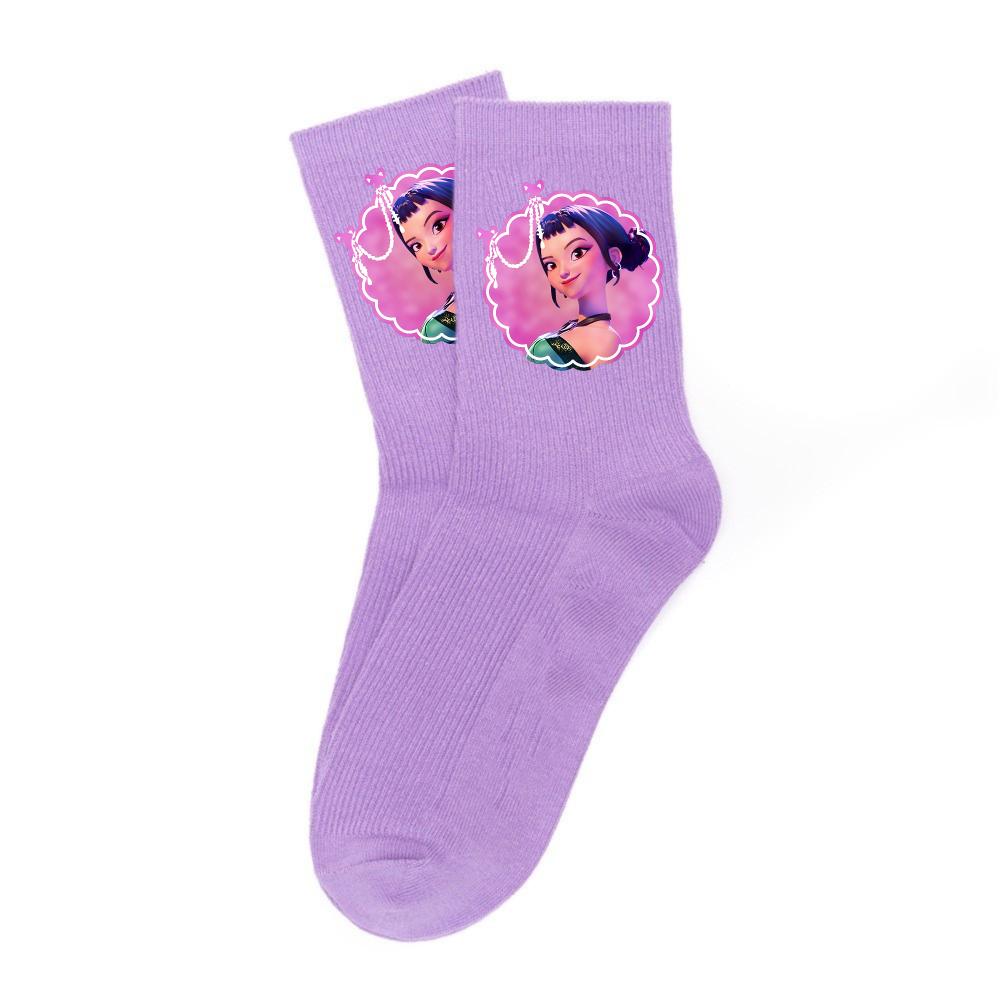 Neueste Kpop-Dämonenjäger-Socken, weich, dick und warm, für Schüler, Outdoor-Sportarten, Herbst, kalte Jahreszeit, Mädchen, wadenlang, Kindergeburtstag, Geschenk