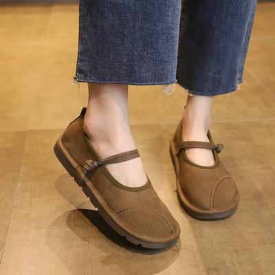Women's Ethnic Loafers Women's Shoes Flat Shoes Mary Jane Elegant Retro Fashion Barefoot Comfortable Leather Splicing