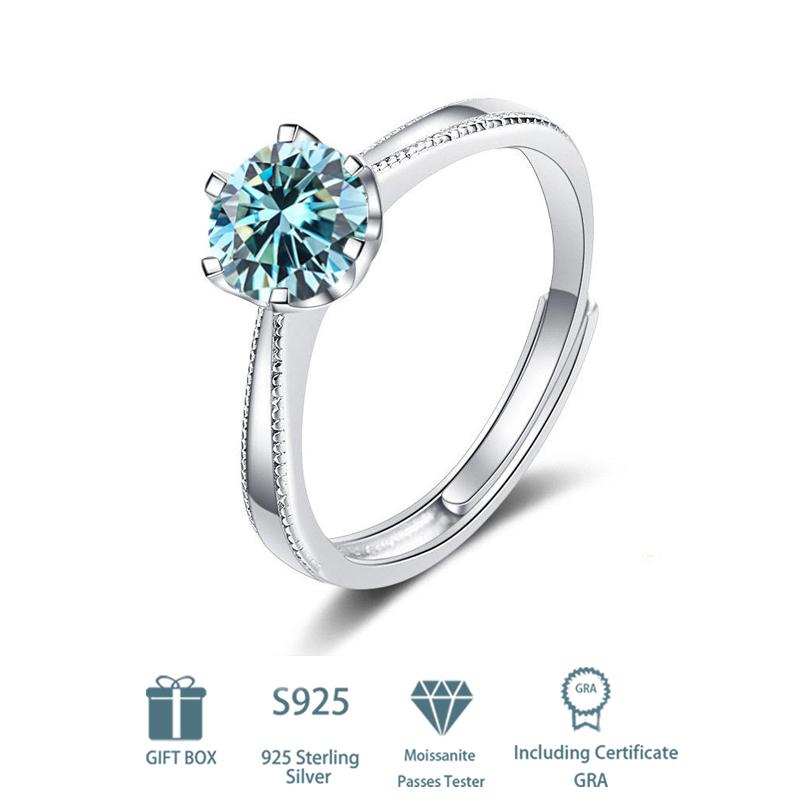 Tancise Classic 925 Sterling Silver 7A Zircon Moissanite Ring for Ladies Jewelry Women Wedding Party Gifts