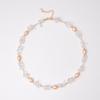 New Natural White Crystal Pink Freshwater Pearl Necklace, Light Luxury, Niche Women's Collarbone Chain, Women's High-end Necklace