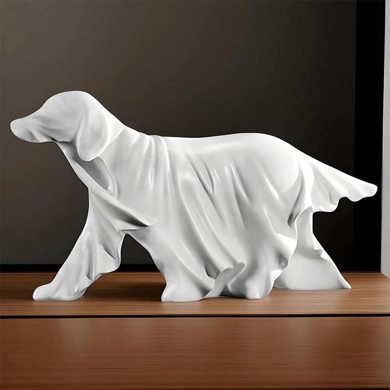 Luminous Ghost Dog Statue Ghosts Walking Dog Figurine Halloween Decoration Resin Ornament Home Festival Party Decoration
