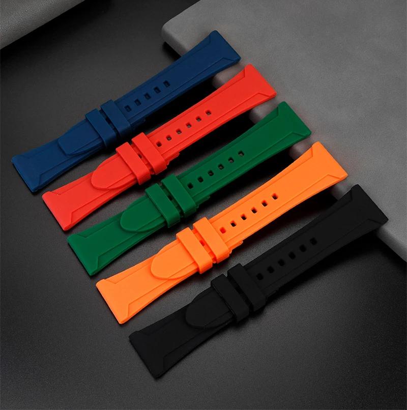 22mm 24mm 26mm Silicone Rubber watch band For Panerai Omega Seiko Longines Diesel strap men's Large size Waterproof  watch chain