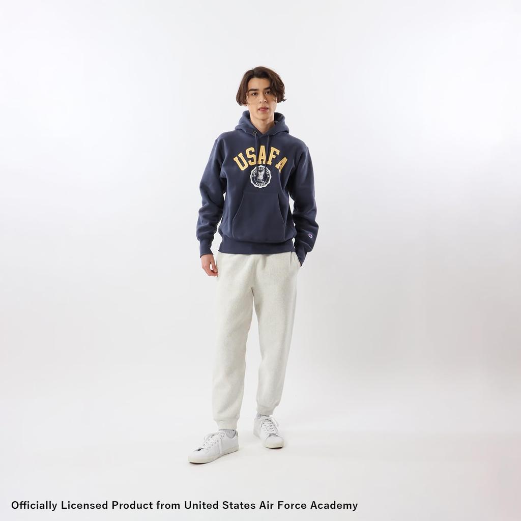 Hoodie Long Sleeve COTTON USA Graphic Print Reverse Hooded Sweatshirt Dark Navy [Champion] 11.5oz Weave(R) REVERSWEAVE(R) C3-Y113 Men's