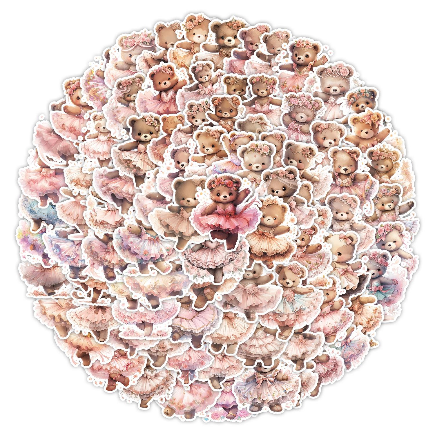 

100 Граффити-наклеек с танцующим медведем, Декоративные наклейки для автомобиля, мобильного телефона, стакана для воды, Водонепроницаемые креативные детские наклейки