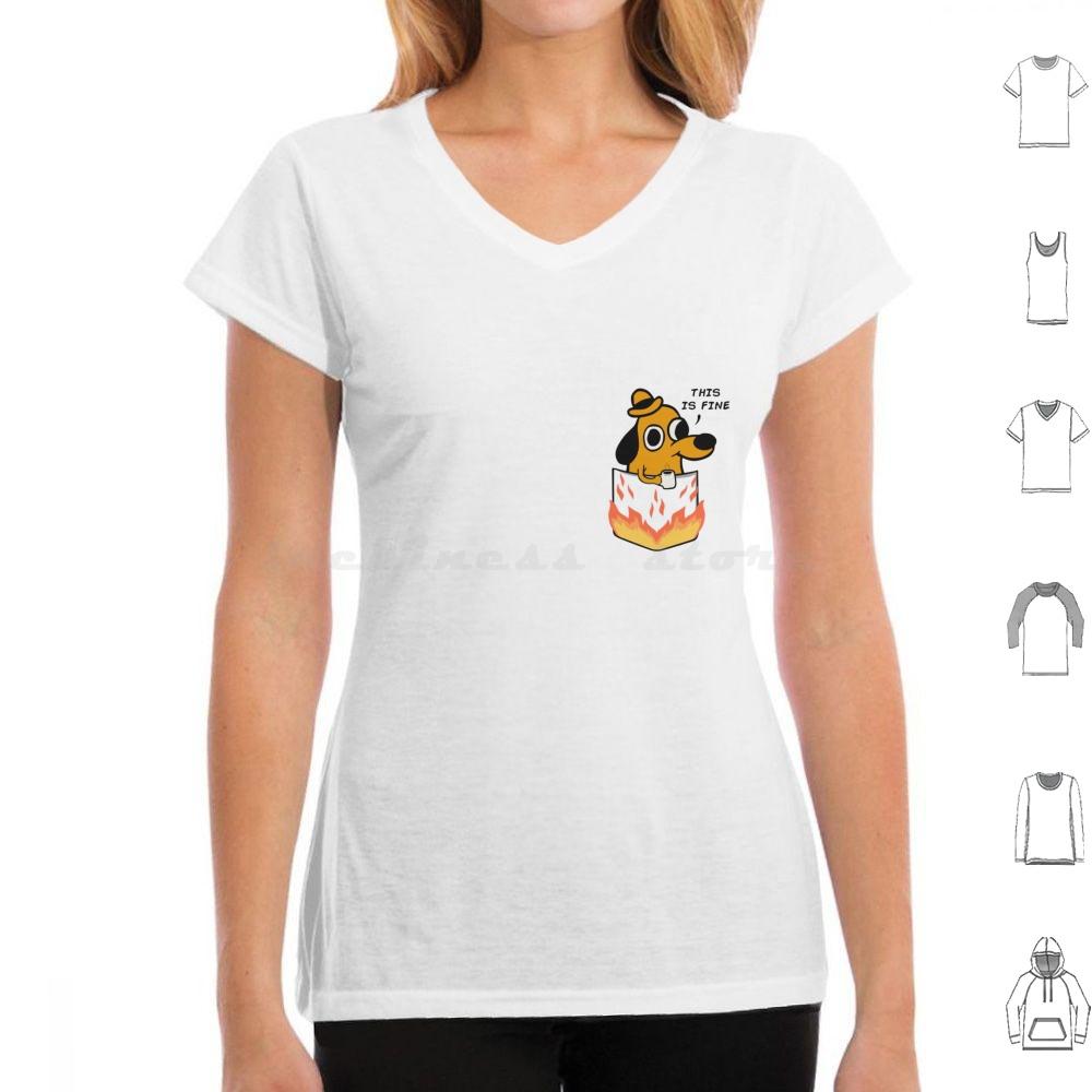 This Is Fine T Shirt Men Women Kids 6xl This Is Fine Meme Meme Dog Pet Coffee Animal Melonseta Fire Gunshow On Fire