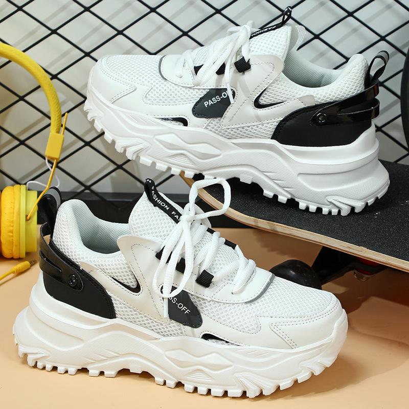 

Весенне-летний тренд Дышащая сетка Мужские повседневные кроссовки на толстой подошве Стильный дизайн Массивные высокие уличные тренировочные туфли 35