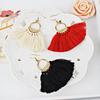 Fan-shaped Tassel Hollow Pendant Earrings