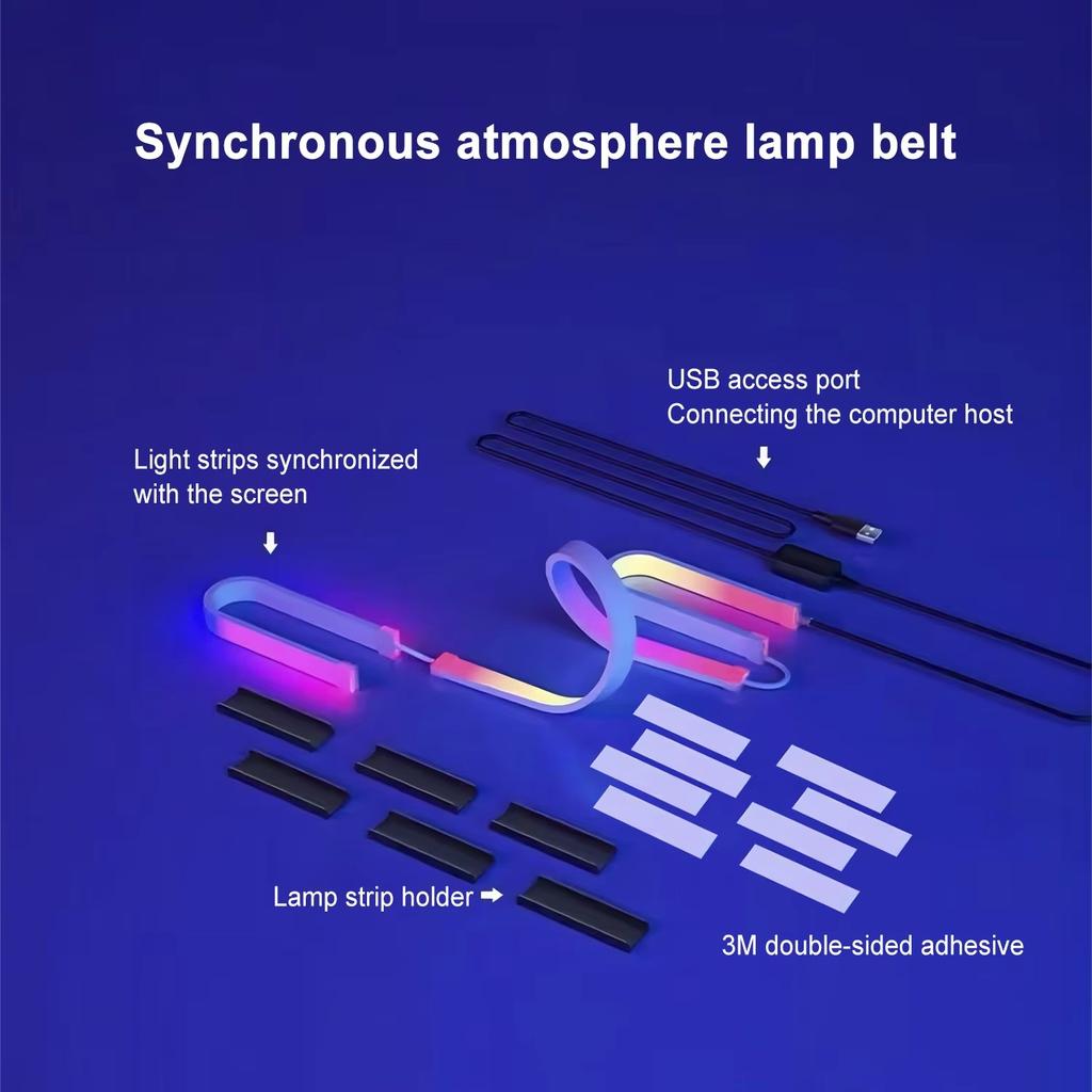 RGB Gaming Lights Strip Monitor Backlight LED Display Sync PC Screen Ambient Lighting APP Synchronization Decor Game Room Party