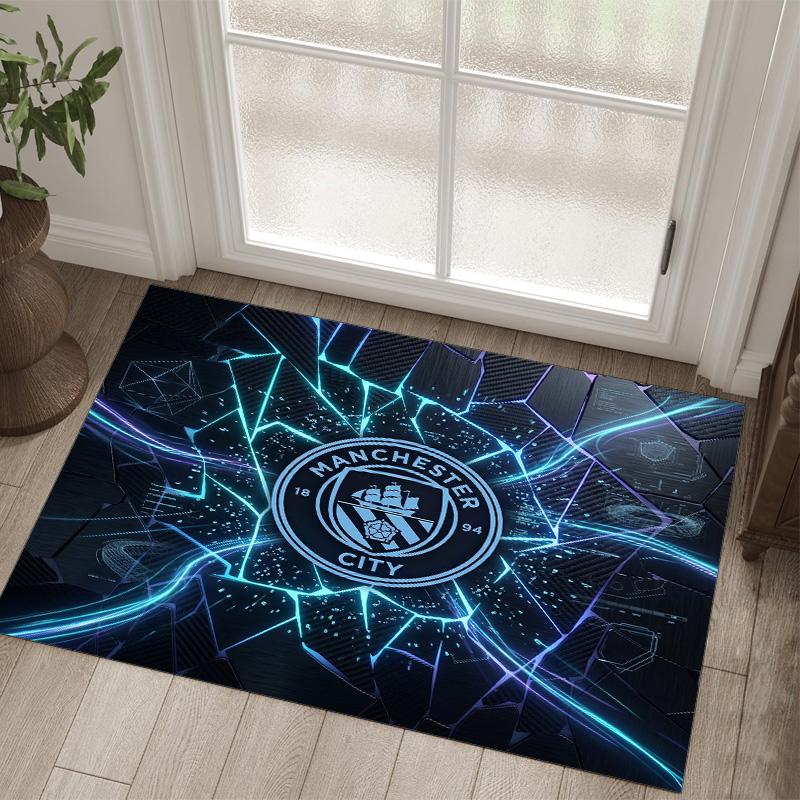 Manchester City Design Kristal Fluweel Tapijt Gezellig Niet?Antislip Bedrukt Tapijt Voor Slaapkamer Woonkamer Entree