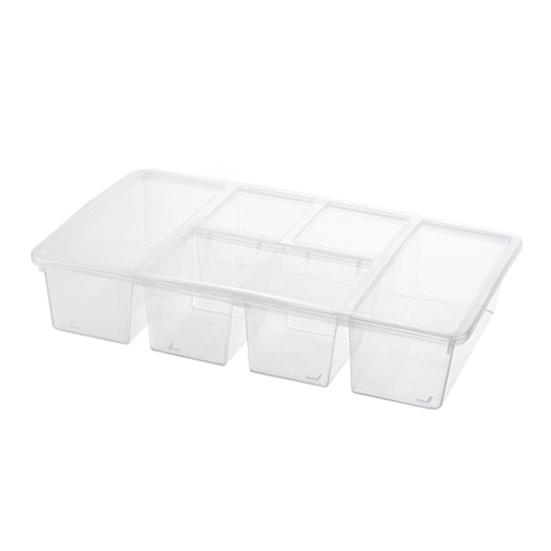1/2Pcs Food Storage Boxes Reusable Snack Containers with Lids 5 Compartments BPA Free Dishwasher Safe Transparent Divided Snack Boxes