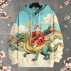 2026 Komik Dinozor Kedi Asker 3d Baskı Kapüşonlu Sweatshirt Erkek Kadın Moda Oversize Kapüşonlu Sweatshirt Hayvan Montu Eşofman Erkek Giyim