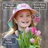 Girls Cotton Bucket UV Sun Hat Purple [JAN & JUL] Hat, Foldable, 50+UPF Protection, Baby/Toddler (M 6-24 Months, Daisy)