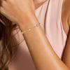 French Elegant White Zirconia Jewelry Set: Necklace, Bracelet & Earring Studs in Titanium Steel.