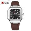 OFNS Luminous Square Steel Band Quartz Watch with Calendar