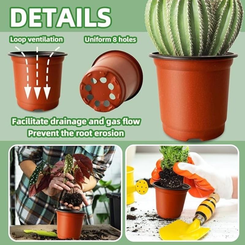 20Pcs Seeding Nursery Pot Black Red Plants Nursery Pots Seedling Cups Grow Box Planters Home Garden Potted Container