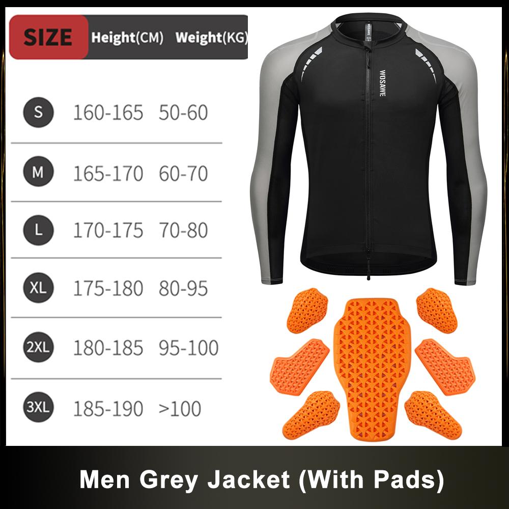 WOSAWE Herren Motocross Jacke Motorradhose CE Körper Weiche Protektoren Hemden Reflektierend Anti-Sturz Moto Racing Schutzkleidung