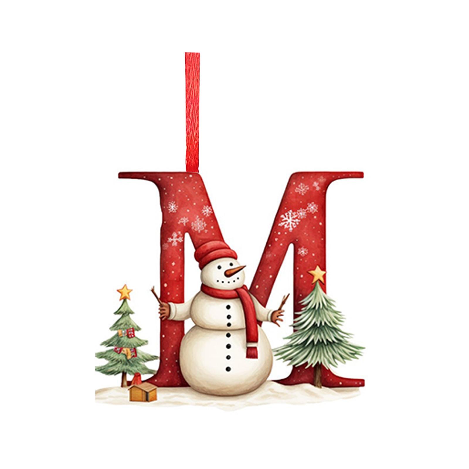 

Latest Xmas Tree Decoration 2D Letter Pendant Acrylic 26 Letter Pendant Hanging Xmas Tree Ornament Accessories Navidad One Size