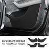 Suede Leather Anti-Kick Door Sticker for Tesla Model 3 Model Y 2017-2026 Interior Protection