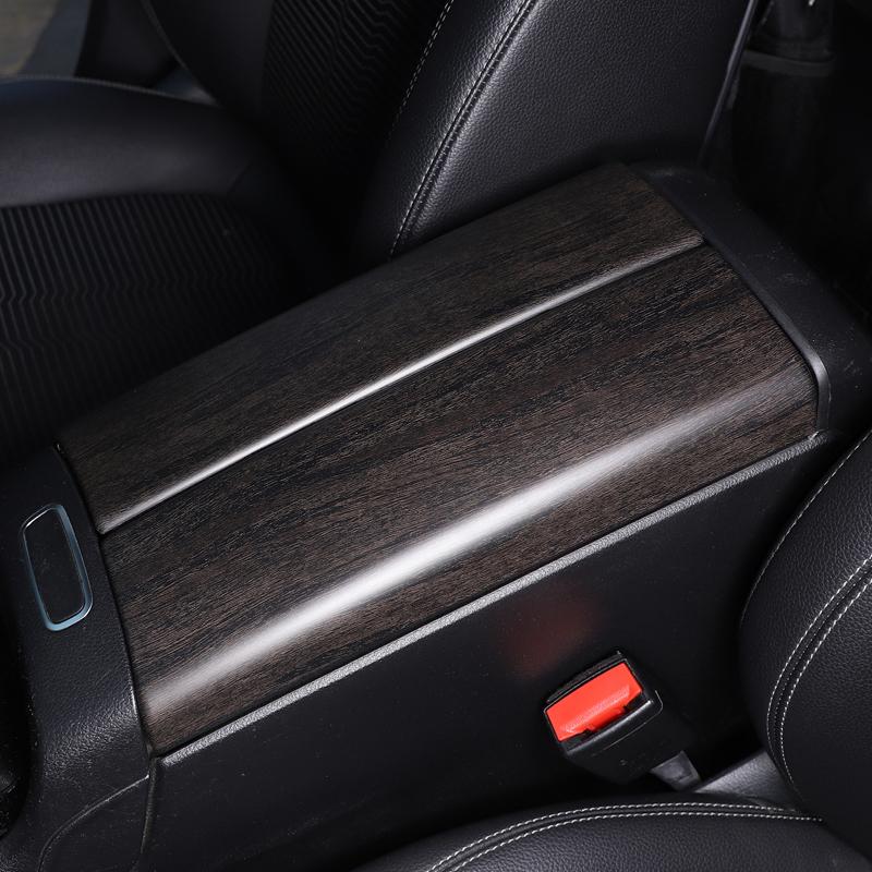 ABS Carbon Fiber/Oak Wood Grain Car Central Control Armrest Box Cover Trim For Mercedes-Benz B-Class GLA GLB CLC Car Accessories