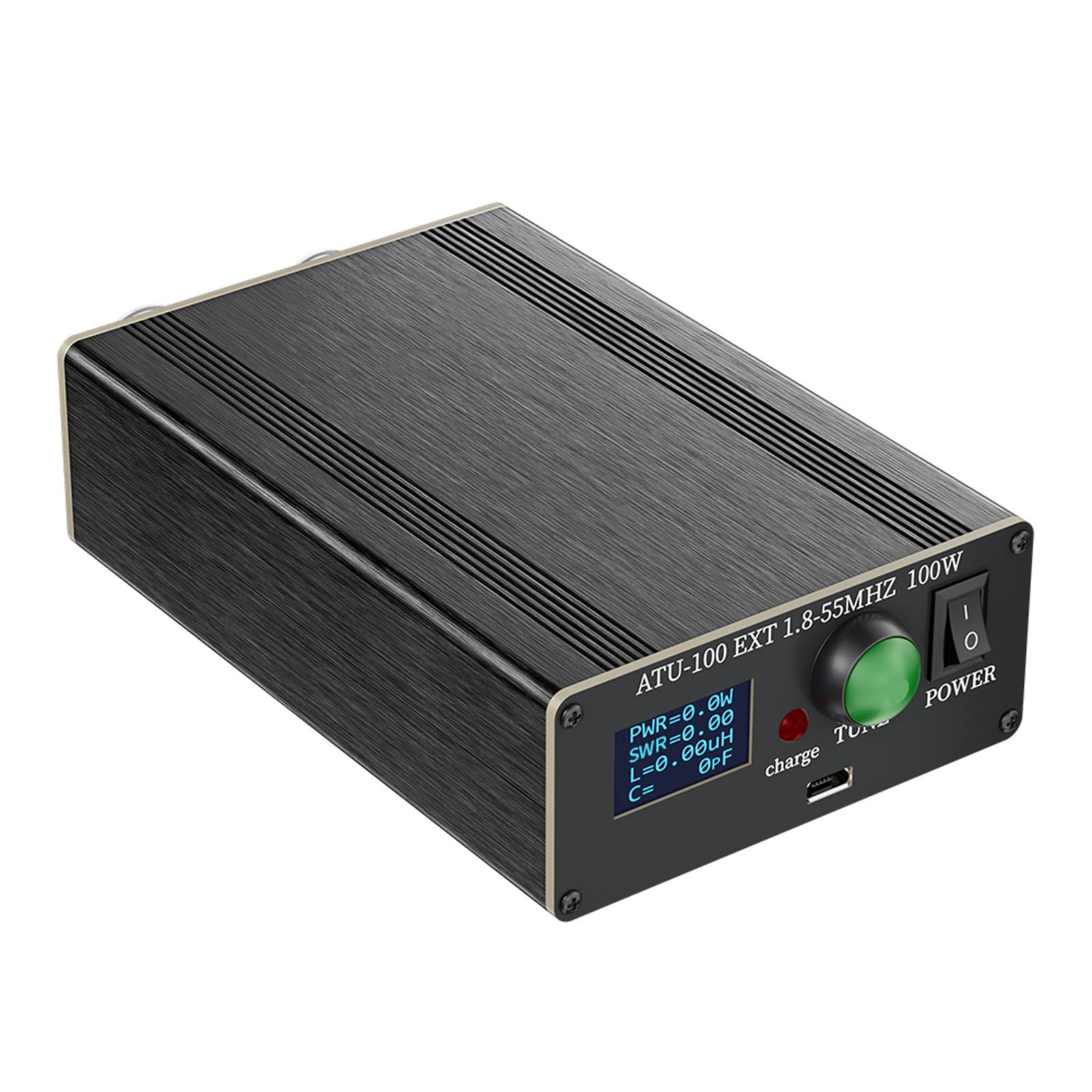 

ATU-100 PRO 100W 1.8-50MHz Automatic Antenna Tuner 0.96-Inch OLED Display Radio Assembled with Metal Shell Rechargeable Battery чорний