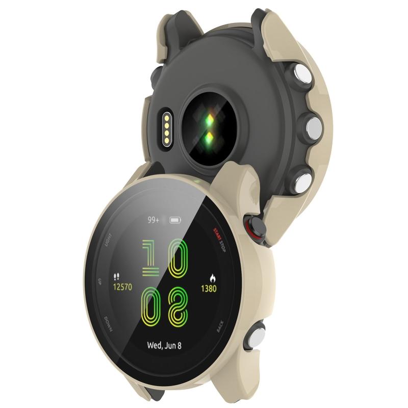 For GarminForerunner 255S Housing for Case Tempered Film Screen Protector Shockproof One-piece for Shell Smartwatch Slee