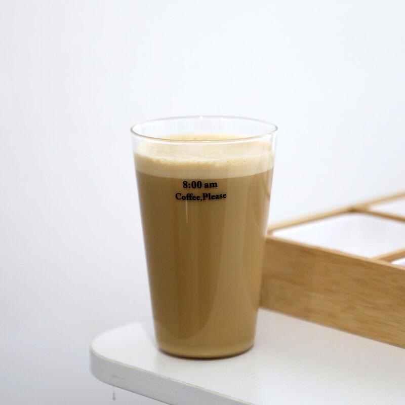 OLOEY High Borosilicate Letter Glass Coffee Mug Set