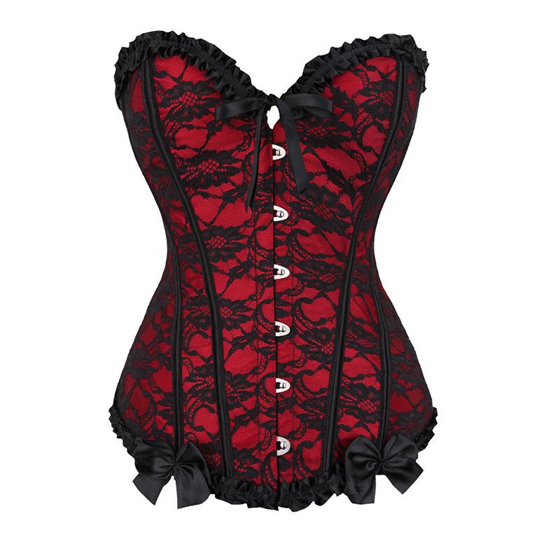 Women's Shapewear Corset Mesh Lace Tightening Tummy Tightening Palace  Corset Bustier