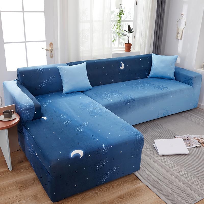 Leaves Elastic Corner Adjustable Sofa Cover 2 3 4 Seater Chaise Longue Sofa Decorative L Shape Protection Cover