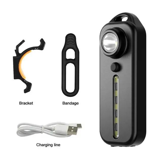 Mini Led Flashlight Multifunctional Portable Pocket Keychain Light Warning Safety Torch Bike Tail Lamp Outdoor Camping Lantern